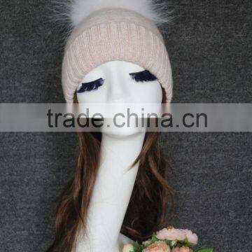 new design sequin twisted patterns funny knit mohair beanie raccoon fur pompom winter hats