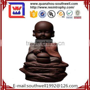 To Chant Buddhist Monk Smoke Backflow Incense Collectible Aroma Scent Burner Sculpture Figurine