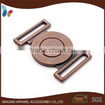 custom vintage metal alloy red copper dress buckle for lady