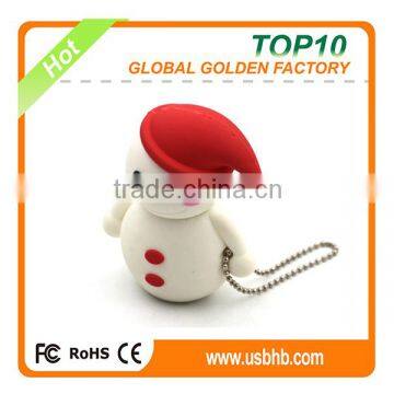 2016 chrismas gift snowman USB flash drive with environmental PVC material