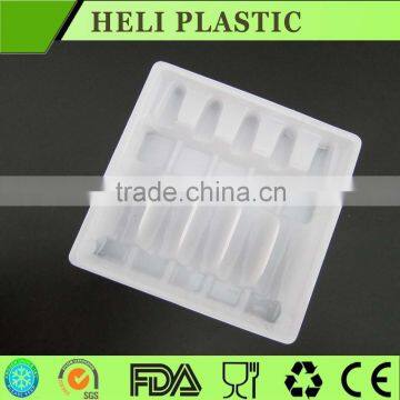 Blister process white color plastic ampoule vial packing trays