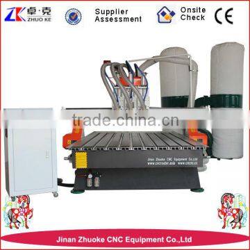 Auto Tool Changing Wood CNC Engraving Machine Changing 3 Spindles With Original NcStudio System Dust Collector ZK-1325