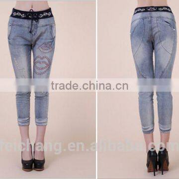 custom made clothing made in korea clothes new model jeans for lady