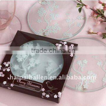Round shape glass coasters with photo inserts
