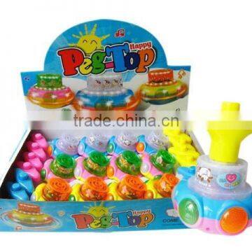 Newest wind up spinning top with flashing toy