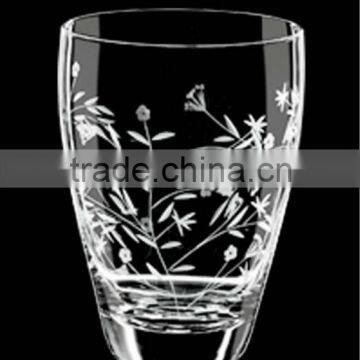 Hand blown drinking glass cup ,decorate glass cup