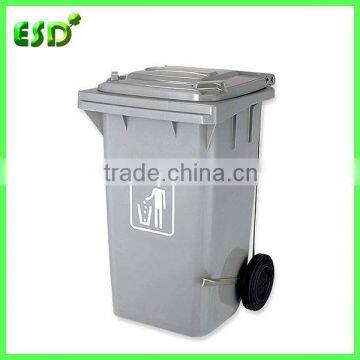 100L Durable Plastic Garbage Bin with Foot Pedal and Side Wheels