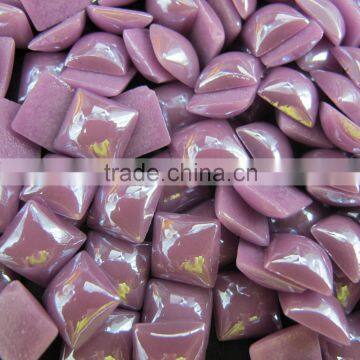 fancy multi-shine polishing purple color square ceramic jewelry accessories stone