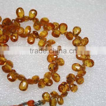 Natural Spessartite Garnet Faceted Briolette Pear