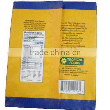 banana chip back seal packaging bag