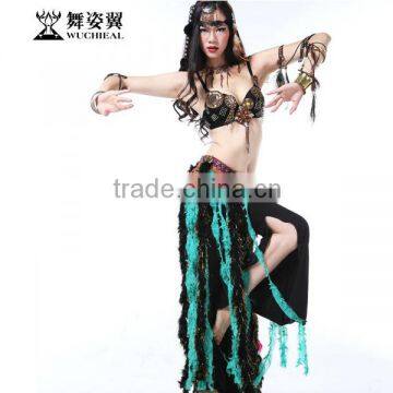 Wuchieal New High Quality Sexy Arab Tribal Belly Dance Costume, Tribal Belly Dance Clothing for Performance