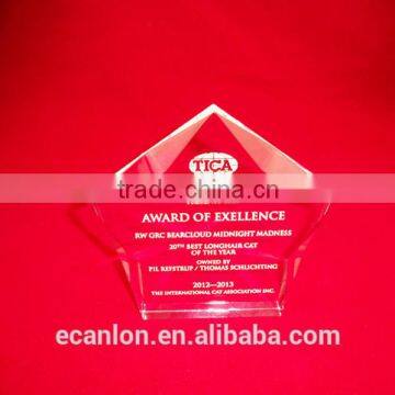 Crystal Award Trophy Award of Exellence TICA Trophy photo-2