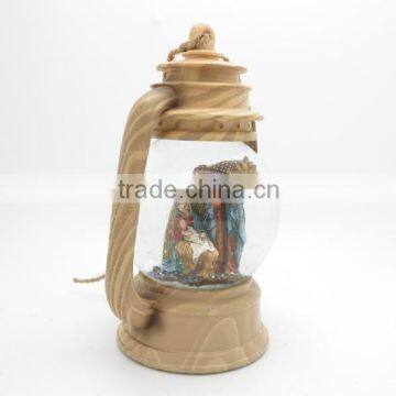 Christmas Figurine Polyresin Giant Snow Globe With Wooden Base Led Light photo-4