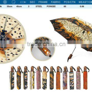 Fashion promotion umbrella, dreamy 3 folding umbrella, colorful style rain umbrella