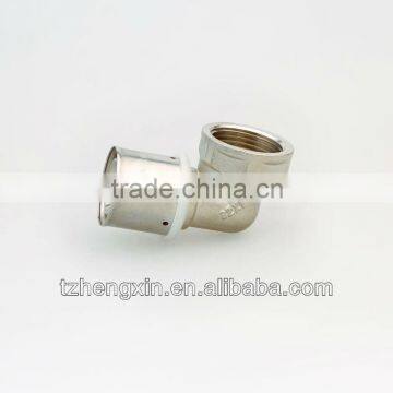 16X1/2" High Quality Brass Elbow Chrome Plated Pipe Fitting photo-3