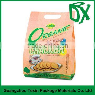 Guangdong new products 2016 food grade custom printed side gusset plastic food packaging bag for organic cracker packing