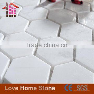 The Newest Hexagon White Natural Marble Mosaic Tile photo-5