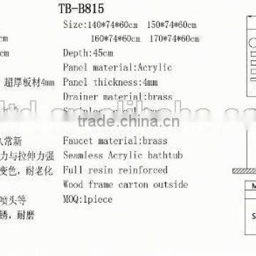 Portable Acrylic Elderly Walk in Shower Massage Bathtub photo-2