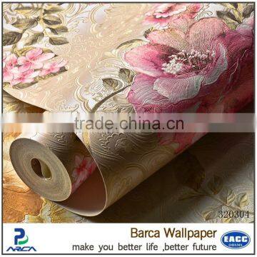 Big red traditional flower china wallpaper