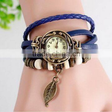 In Stock New Hot Sale Original High Quality Women Genuine Vintage watch bracelet Bracelet Wristwatches Leaf Pendant
