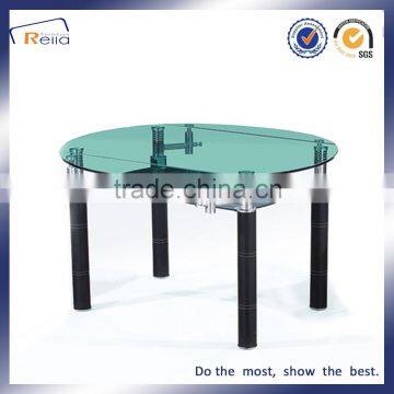 ROUND ELEGANT EXTENSION GLASS DINING TABLE BIG SIZE DININER TABLE