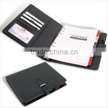 8.5'' Card Pocket Diary Leather Agenda/Notebook