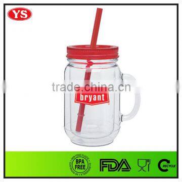 20oz bpa free clear plastic beer mugs with handles