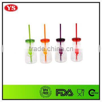 360ml single wall bpa free plastic milk bottles with screw cap