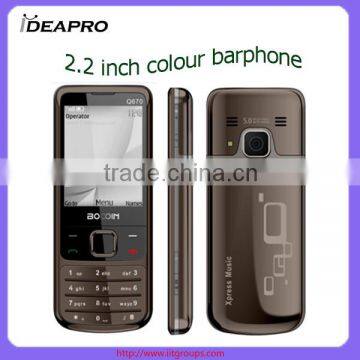 Q670 Golden, Bluetooth FM function Mobile Phone with Metal Back Cover, Dual sim cards Dual standby, Dual band