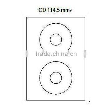 Self Adhesive Paper CD/DVD Labels dia. 114.5 mm