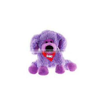 personalized plush soft stuffed purple dog logo imprinted bandana t-shirt ribbon animal toys