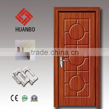 Modern designs wood carved door flush single wooden pure color doors with hardware