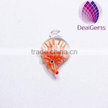 Lovely design red murano fish glass pendant