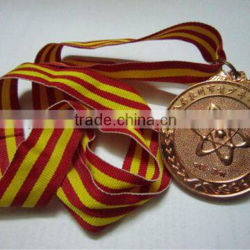 Cheap Antique Brass Metal Award Medal With Ribbon