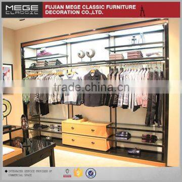 High End Wooden Clothes Slatwall Display Shelf