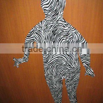 Zebra Spandex Full Body Suit