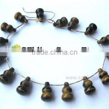 Hot seller loose gemstone,tiger eye gourd shaped beads
