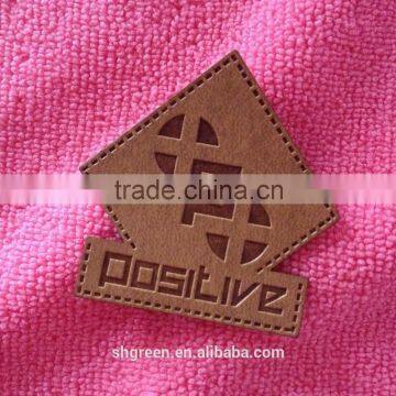 Washable Debossed Branded Leather Patch,fake Leather Label for Jeans photo-3