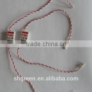 Plastic Double Sides Embossed Logo String Seal Tag