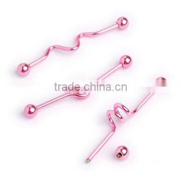 2014 Fashion Anodized industrial barbell with color stripes