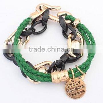 2016 most popular leather charms bracelet