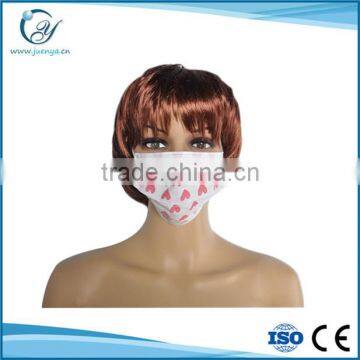 Printed three layers disposable nonwoven face mask, earloop