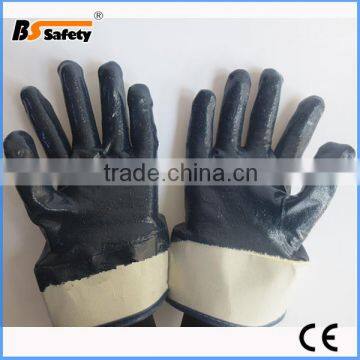 BSSAFETY Hot sale full dipped nitrile safety gloves for heavy work use