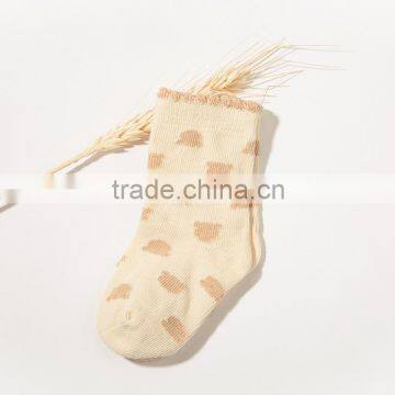Infant Organic Cotton Keep Warm Breathable Lace Pinstripe Patterns Soft Baby Colourful Bear Bowknot Kid Socks photo-2