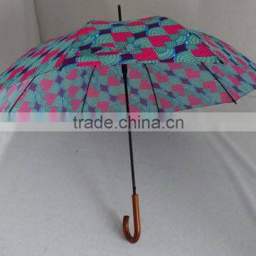 High quality windproof stick automatic umbrella with transfered print