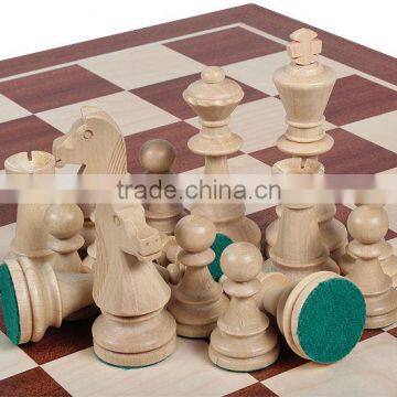 CHW24 Staunton Wooden Chess Pieces Std # 6 in wooden box