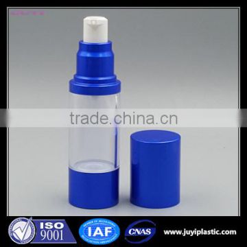 Blue classic cosmetic airless bottle round 15ml makeup vacuum bottle