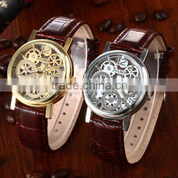 Promotional Geniune Leather Band Steel Quartz Watches for Business Men photo-2