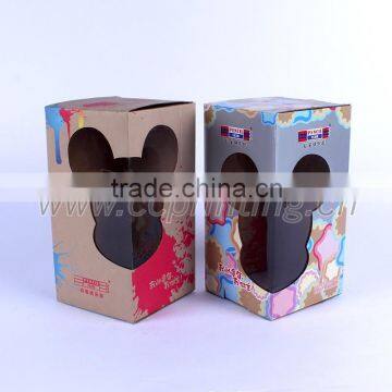 Custom Shape Children Corrugated Toy Paper Box With PVC Window