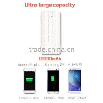 10000mAh Portable Cellphone Battery Charger Built-in Micro USB Cable Chocolate External Battery Power Bank photo-4